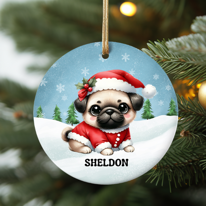 PERSONALIZED BULL DOG ORNAMENT
