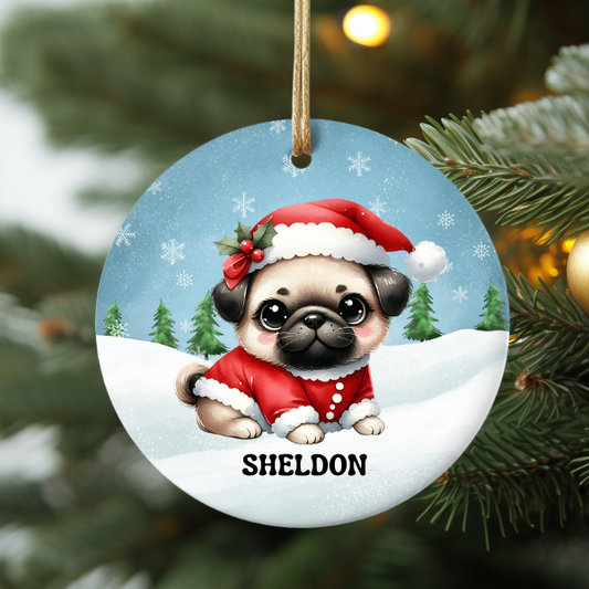 PERSONALIZED BULL DOG ORNAMENT