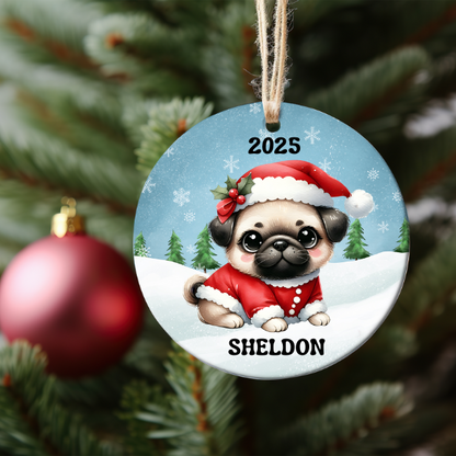 PERSONALIZED BULL DOG ORNAMENT