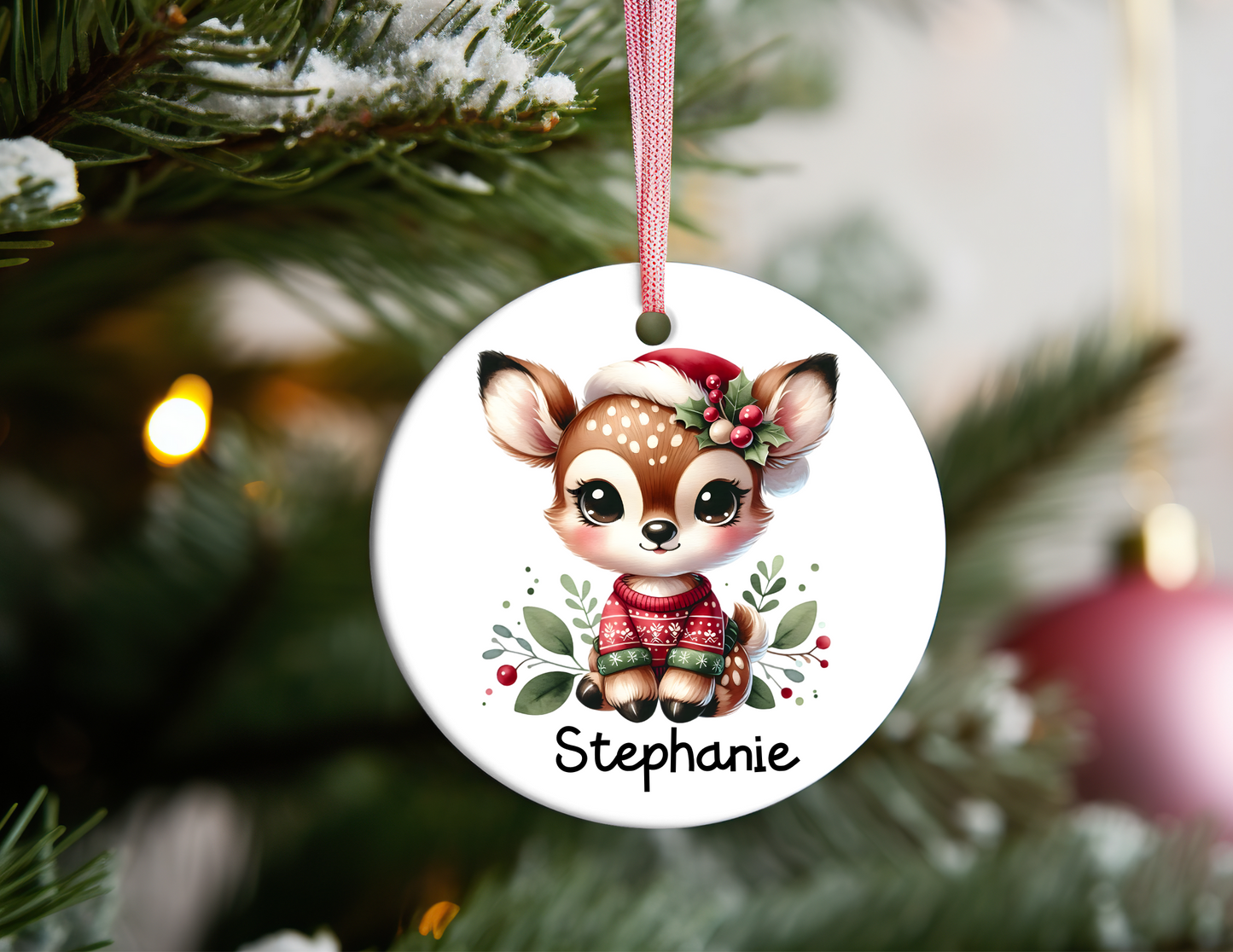 PERSONALIZED BABY DEER ORNAMENT