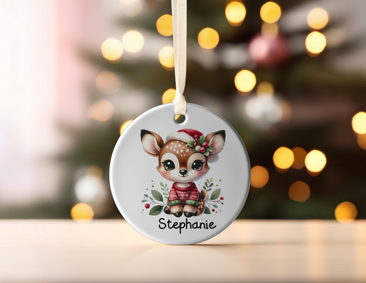 PERSONALIZED BABY DEER ORNAMENT