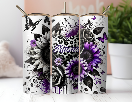 BLACK AND WHITE MAMA TUMBLER