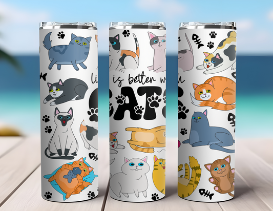 LIFE IS BETTER WITH CATS TUMBLER