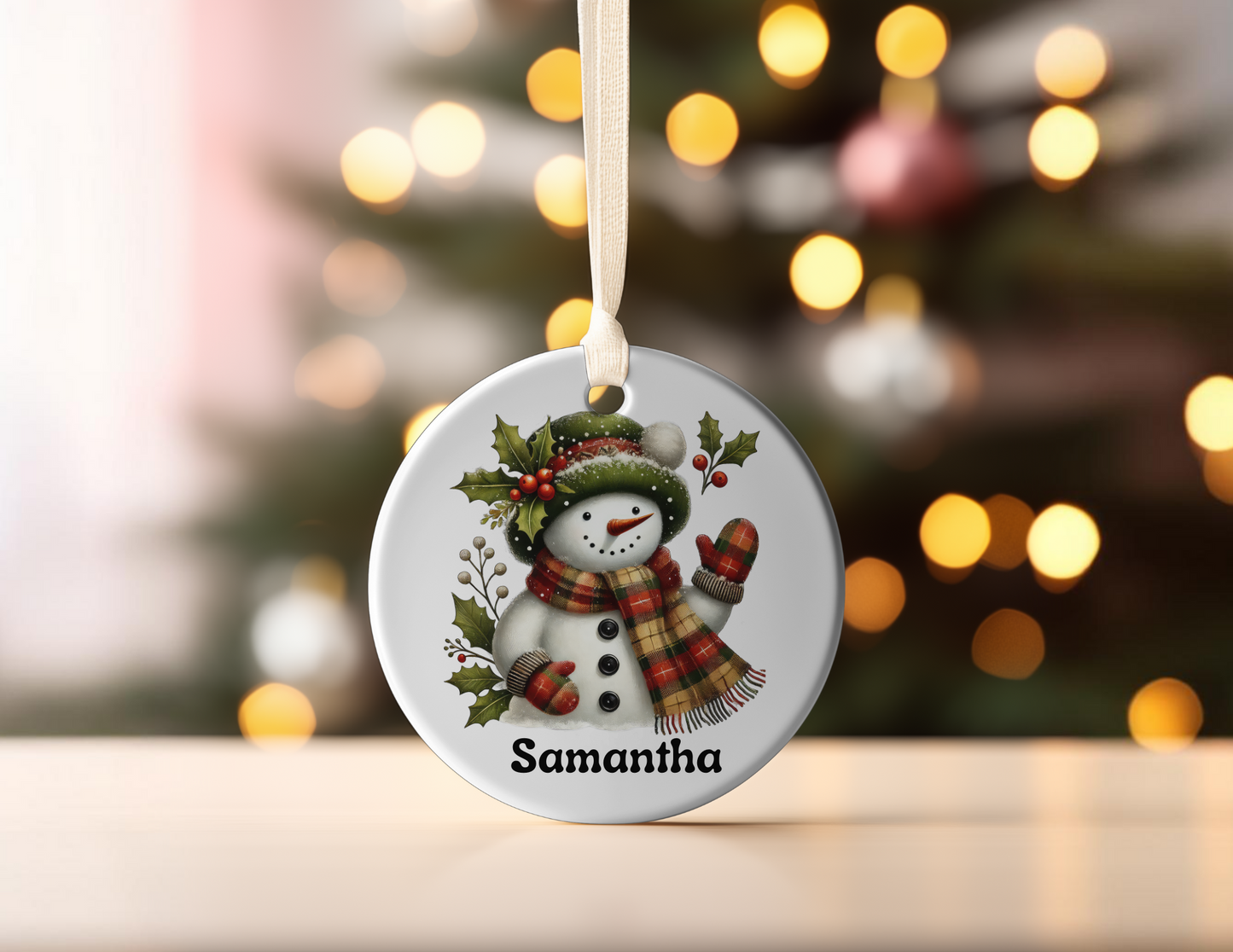 PERSONALIZED CLASSIC SNOWMAN ORNAMENT