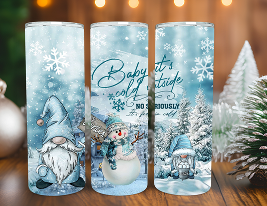 BABY ITS COLD OUTSIDE GNOMES TUMBLER