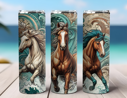 COWHIDE AZTEC HORSE TUMBLER