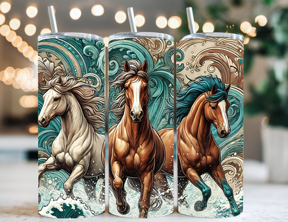 COWHIDE AZTEC HORSE TUMBLER