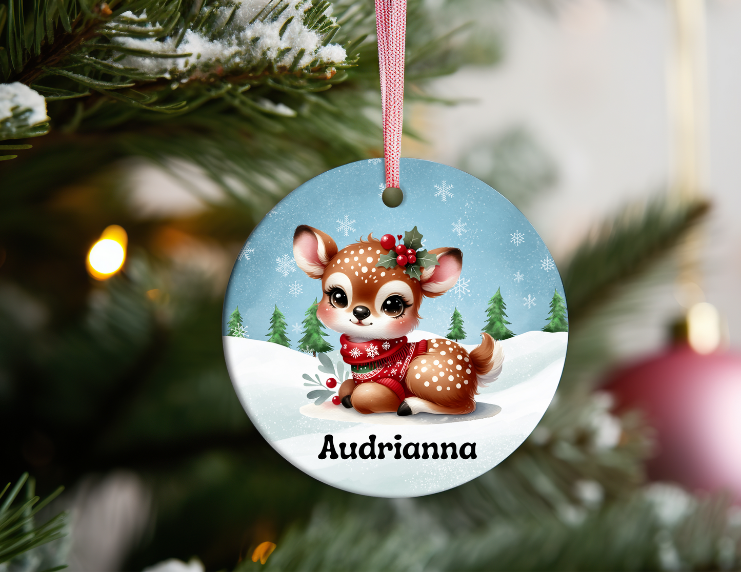 PERSONALIZED DEER ORNAMENT