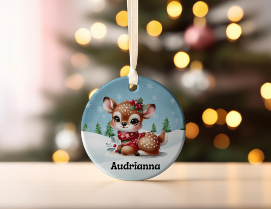 PERSONALIZED DEER ORNAMENT