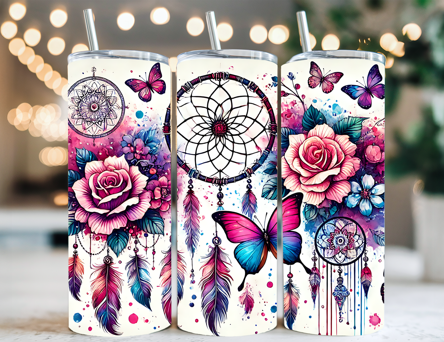 DREAM CATCHER WITH BUTTERFLY TUMBLER