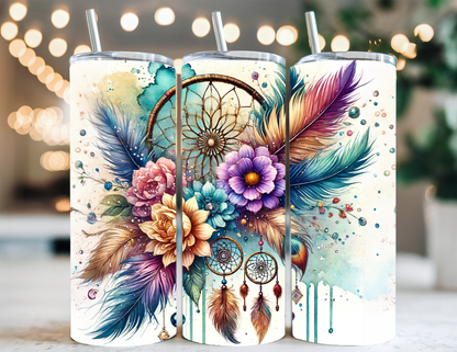 DREAM CATCHERS WITH FEATHERS TUMBLER