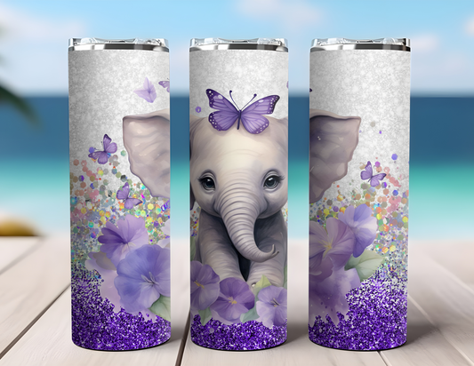 PURPLE SPARKLE ELEPHANT TUMBLER