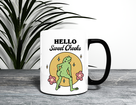 HELLO SWEET CHEEKS FROG MUG