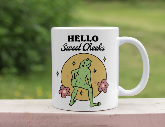 HELLO SWEET CHEEKS FROG MUG