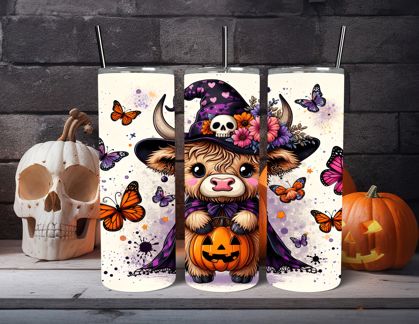 HALLOWEEN HIGHLAND COW TUMBLER