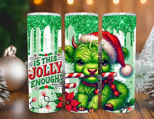 JOLLY HIGLAND COW CHRISTMAS TUMBLER