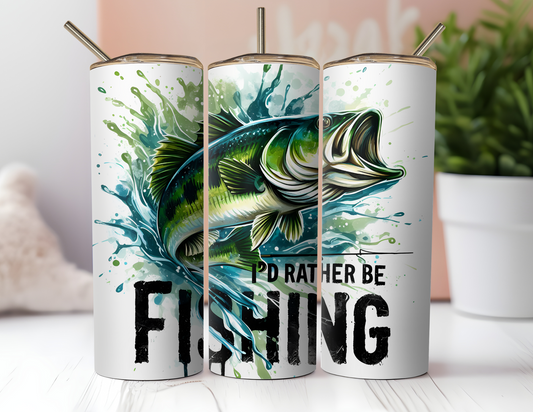 I'D RATHER BE FISHING DAD TUMBLER