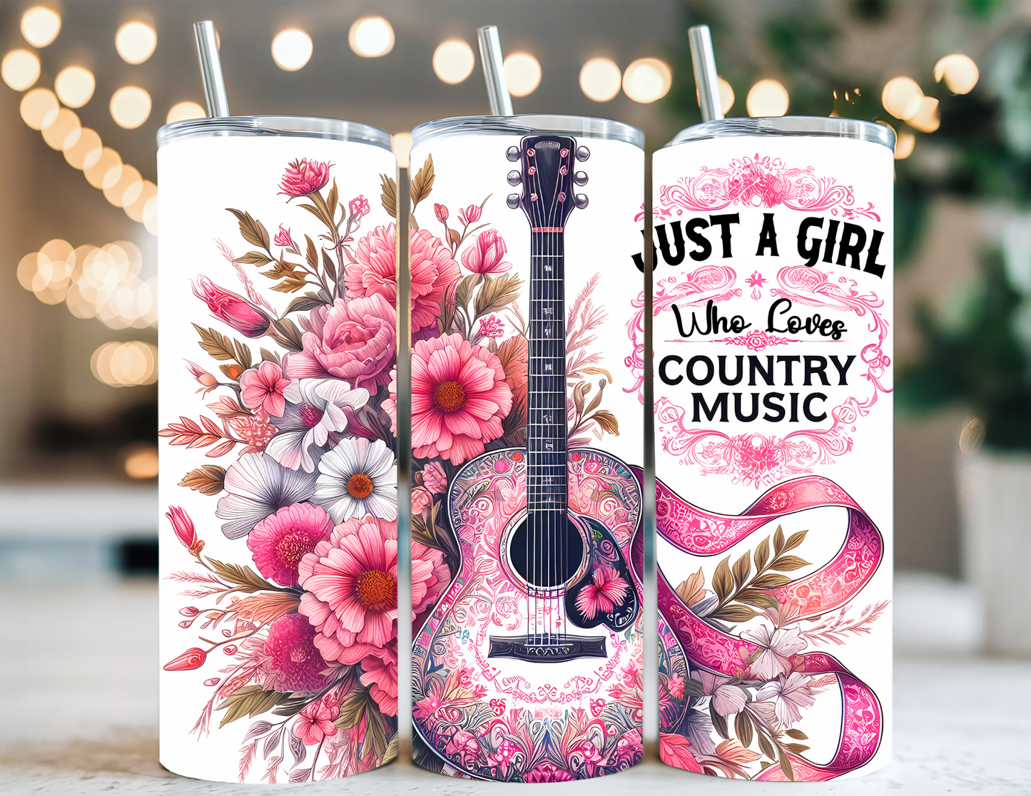 JUST A GIRL WHO LOVES COUNTRY MUSIC TUMBLER