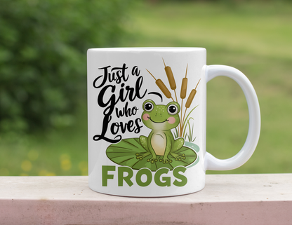 JUST A GIRL WHO LOVES FROGS MUG