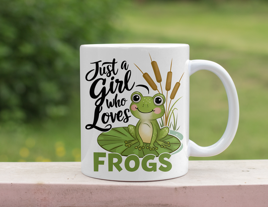 JUST A GIRL WHO LOVES FROGS MUG