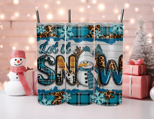 LET IT SNOW BLUE TUMBLER