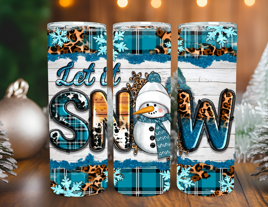 LET IT SNOW BLUE TUMBLER