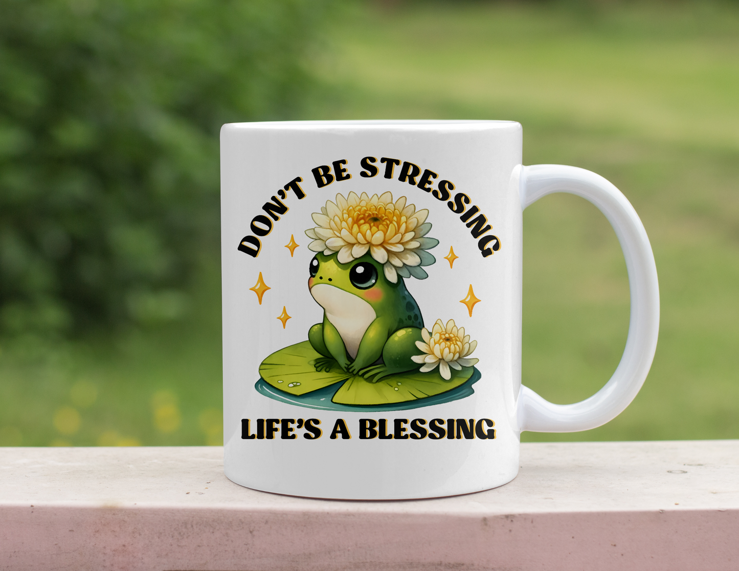 LIFE'S A BLESSING FROG MUG
