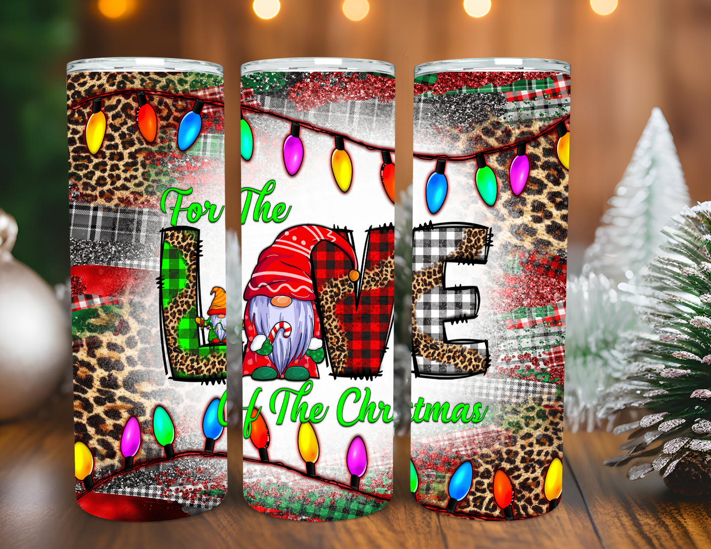 LOVE GNOMES CHRISTMAS TUMBLER