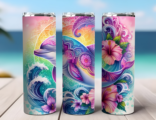 FLORAL DOLPHIN TUMBLER