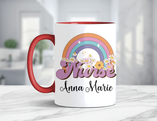 PERSONALIZED NURSE RAINBOW MUG