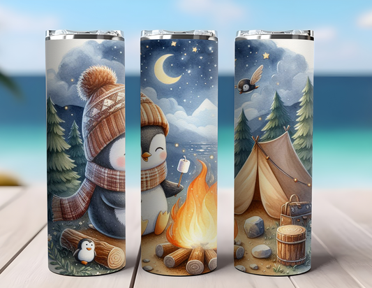 PENGUIN BY CAMPFIRE TUMBLER