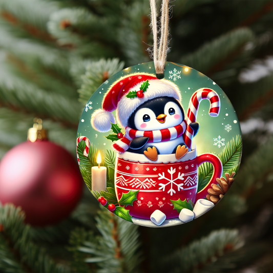 PENGUIN IN MUG ORNAMENT