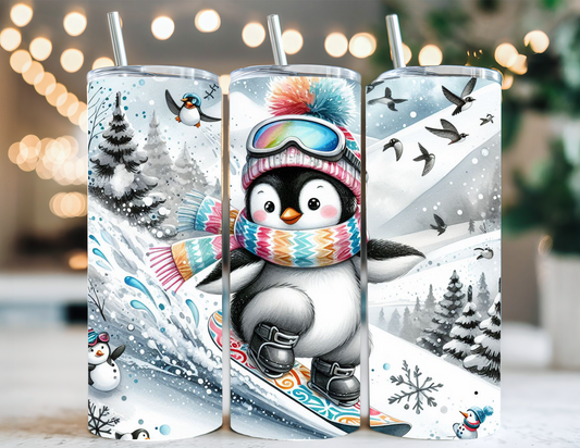 PENGUIN SNOWBOARDING TUMBLER