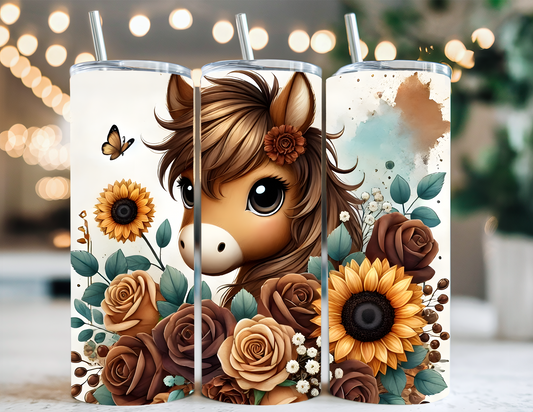CUTE BOHO HORSE TUMBLER