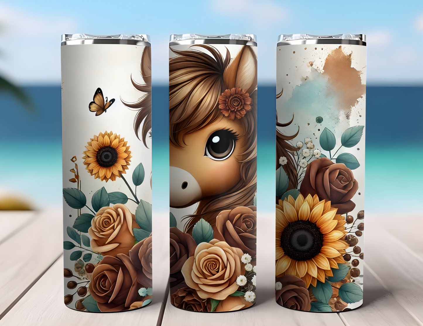 CUTE BOHO HORSE TUMBLER