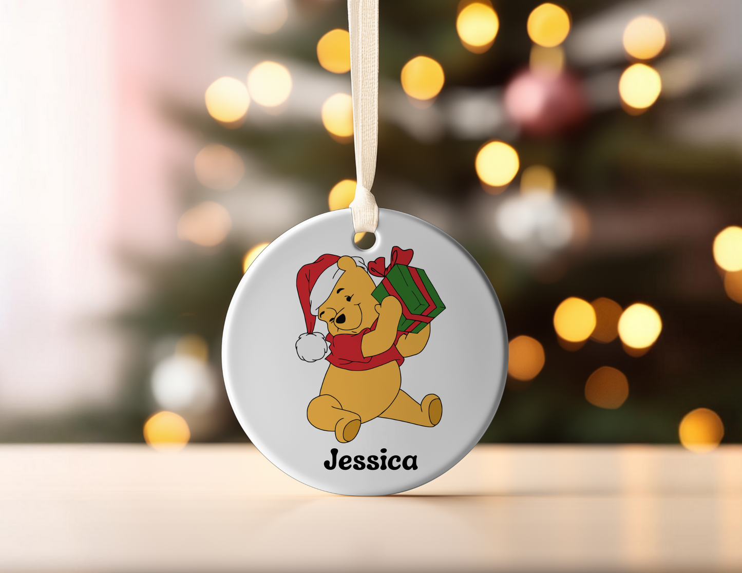 PERSONALIZED POOH BEAR ORNAMENT