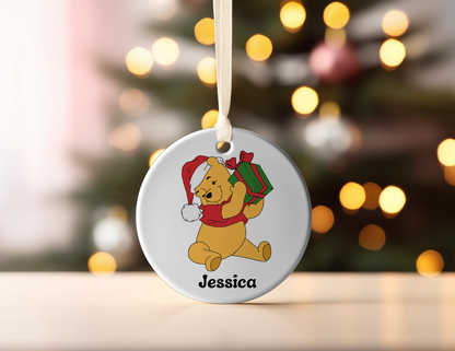 PERSONALIZED POOH BEAR ORNAMENT