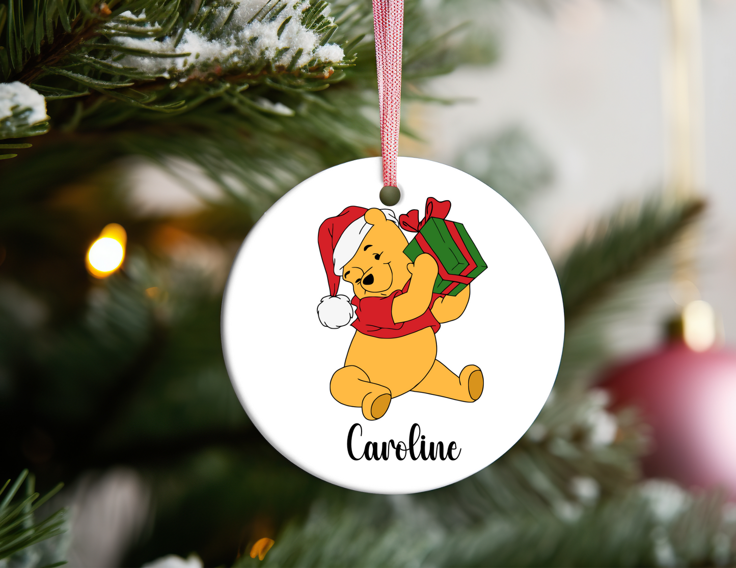 PERSONALIZED POOH BEAR ORNAMENT