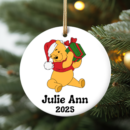 PERSONALIZED POOH BEAR ORNAMENT