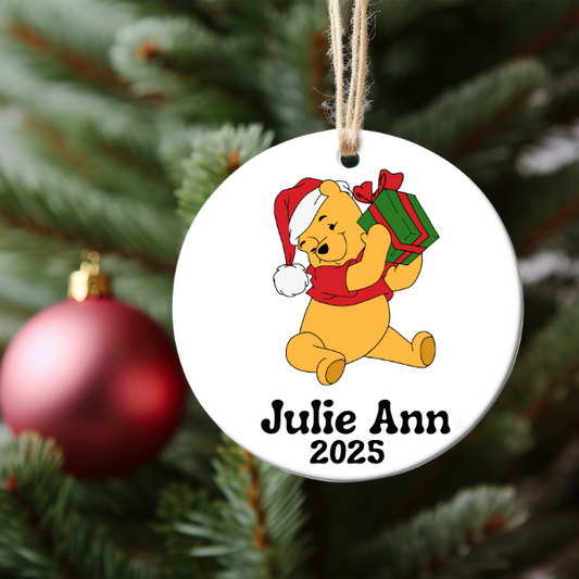 PERSONALIZED POOH BEAR ORNAMENT