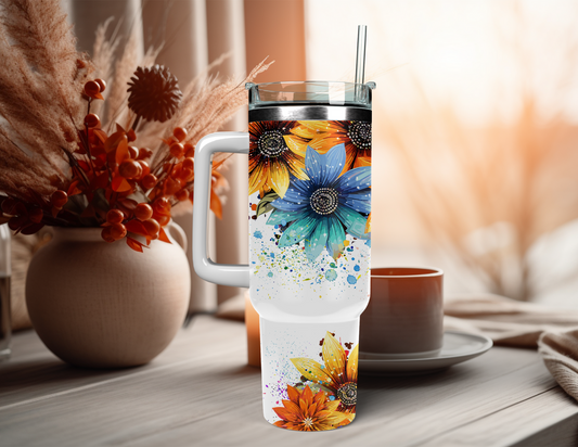 RAINBOW FLOWERS 40 OZ TUMBLER