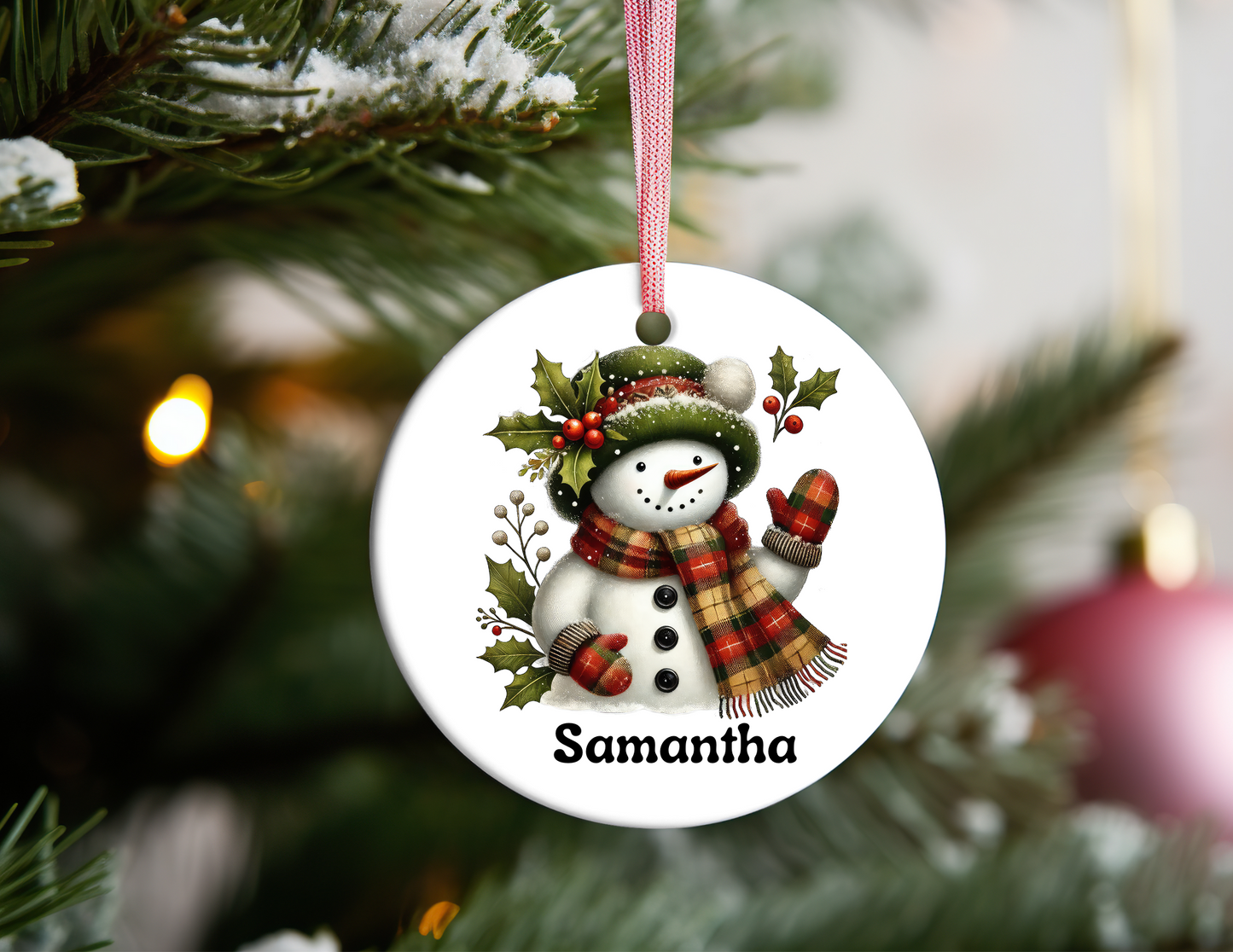 PERSONALIZED CLASSIC SNOWMAN ORNAMENT
