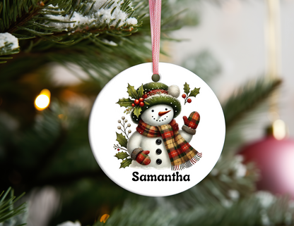 PERSONALIZED CLASSIC SNOWMAN ORNAMENT