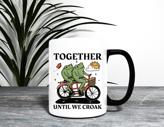 TOGETHER UNTIL WE CROAK FROG MUG