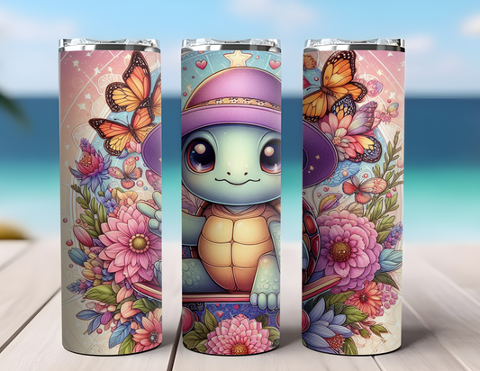 TURTLE ON SKATEBOARD TUMBLER