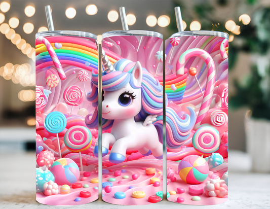 UNICORNS WITH CANDY TUMBLER