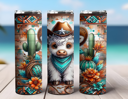 WESTERN HIGHLAND COW TUMBLER