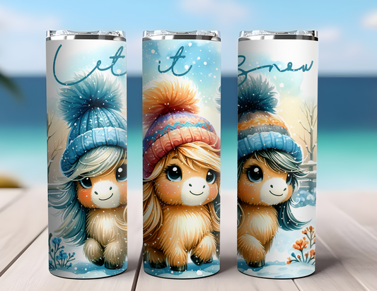 HORSE LET IT SNOW TUMBLER